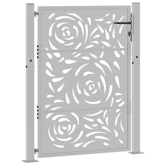Vidaxl poort met vlamontwerp 100x125 cm weervast staal