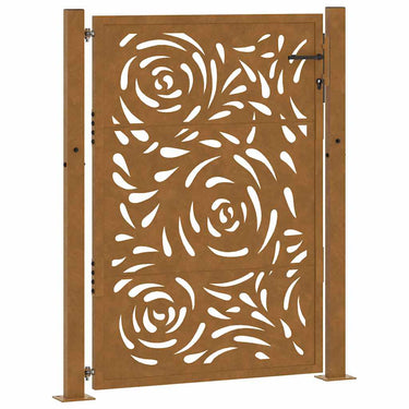 Vidaxl poort met vlamontwerp 100x150 cm weervast staal