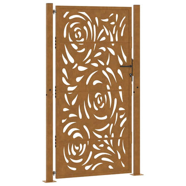 Vidaxl poort met vlamontwerp 100x175 cm weervast staal