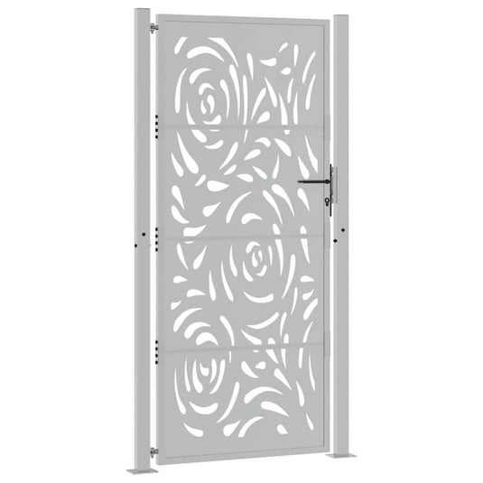 Vidaxl poort met vlamontwerp 100x200 cm weervast staal