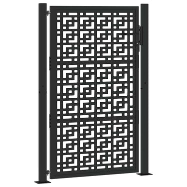 Vidaxl poort met kruisontwerp 100x150 cm staal zwart