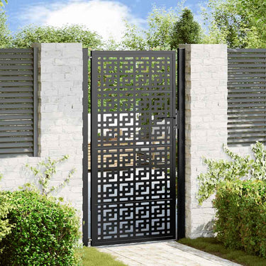 Vidaxl poort met kruisontwerp 100x175 cm staal zwart