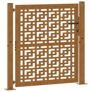 Vidaxl poort met kruisontwerp 100x100 cm weervast staal