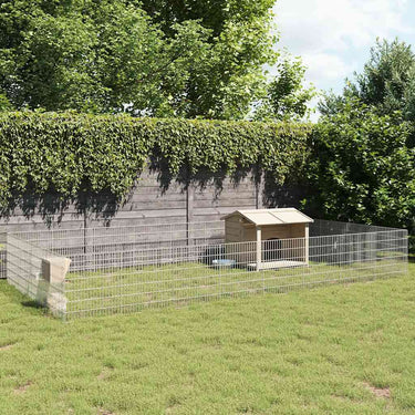 Vidaxl dierenverblijf 24 panelen 54x60 cm gegalvaniseerd ijzer