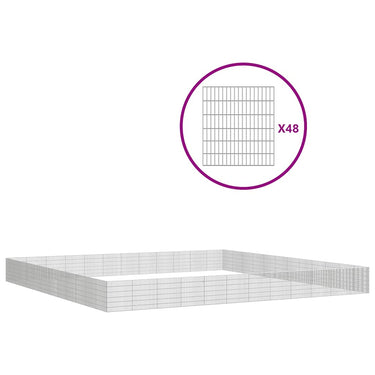 Vidaxl dierenverblijf 48 panelen 54x60 cm gegalvaniseerd ijzer