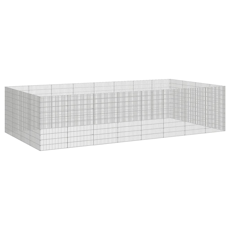 Afbeelding laden in galerijviewer, VidaXL Dierenverblijf 24 panelen 54x100 cm gegalvaniseerd ijzer
