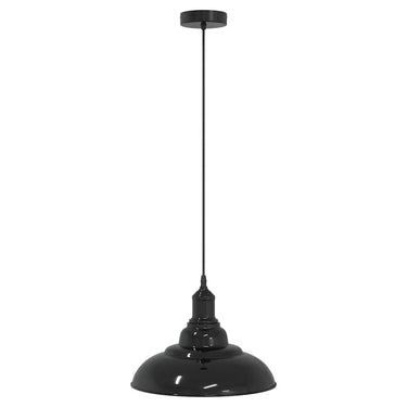 Vidaxl hanglamp in hoogte verstelbaar e27 ø31 cm metaal glanzend zwart
