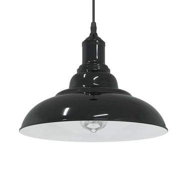 Vidaxl hanglamp in hoogte verstelbaar e27 ø31 cm metaal glanzend zwart