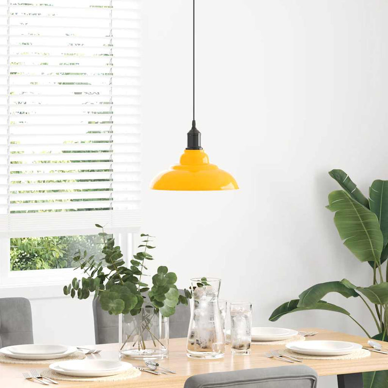 Chargez l'image dans la visionneuse de la galerie, Vidaxl hanglamp in hoogte verstelbaar e27 ø31 cm metaal glanzend geel
