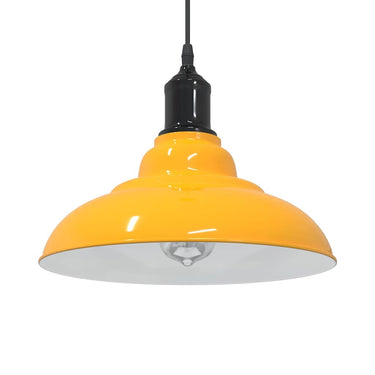 Vidaxl hanglamp in hoogte verstelbaar e27 ø31 cm metaal glanzend geel