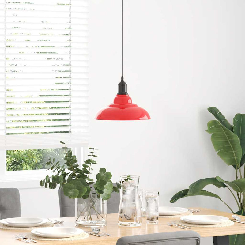 Afbeelding laden in galerijviewer, Vidaxl hanglamp in hoogte verstelbaar e27 ø31 cm metaal glanzend rood
