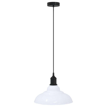 Vidaxl hanglamp in hoogte verstelbaar e27 ø31 cm metaal glanzend wit
