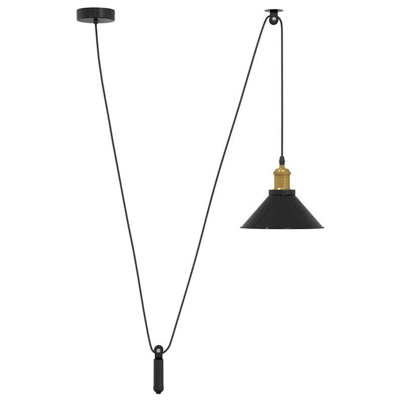 Afbeelding laden in galerijviewer, Vidaxl hanglamp in hoogte verstelbaar e27 ø22 cm metaal glanzend zwart
