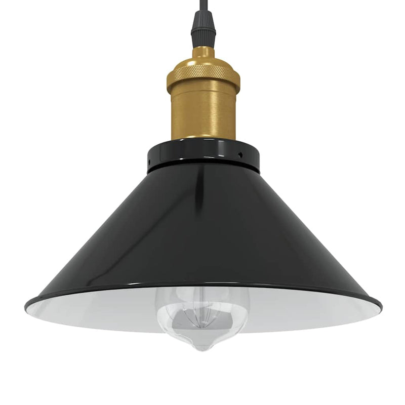 Afbeelding laden in galerijviewer, Vidaxl hanglamp in hoogte verstelbaar e27 ø22 cm metaal glanzend zwart
