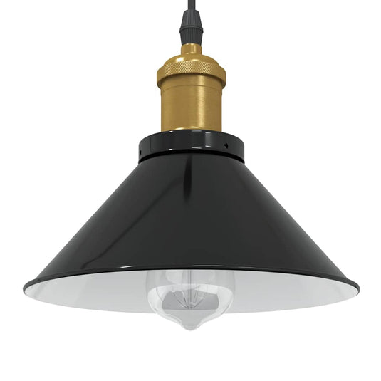 Vidaxl hanglamp in hoogte verstelbaar e27 ø22 cm metaal glanzend zwart