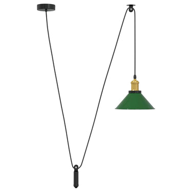 Vidaxl hanglamp in hoogte verstelbaar e27 ø22 cm metaal glanzend groen