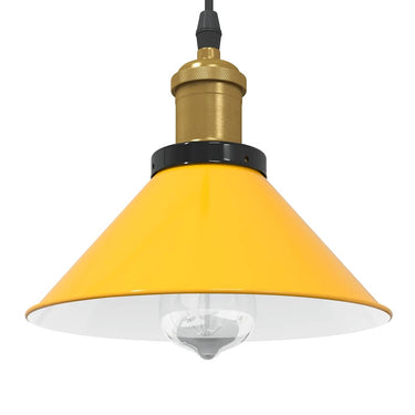 Vidaxl hanglamp in hoogte verstelbaar e27 ø22 cm metaal glanzend geel