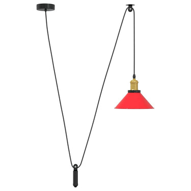 Vidaxl hanglamp in hoogte verstelbaar e27 ø22 cm metaal glanzend rood