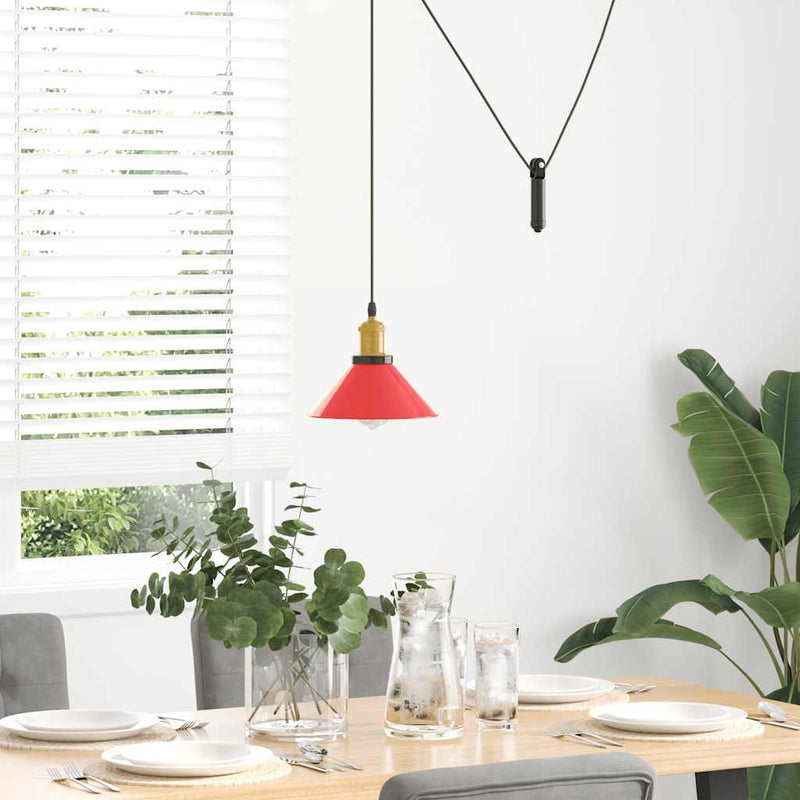 Chargez l'image dans la visionneuse de la galerie, Vidaxl hanglamp in hoogte verstelbaar e27 ø22 cm metaal glanzend rood
