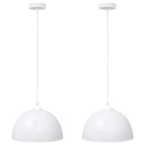 Vidaxl hanglampen 2 st in hoogte verstelbaar e27 30 cm metaal wit