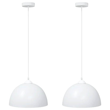 Vidaxl hanglampen 2 st in hoogte verstelbaar e27 30 cm metaal wit