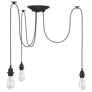 Vidaxl hanglamp met 3 lamphouders e27 metaal zwart