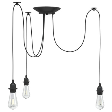 Vidaxl hanglamp met 3 lamphouders e27 metaal zwart