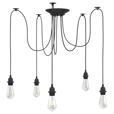 Vidaxl hanglamp met 5 lamphouders e27 metaal zwart