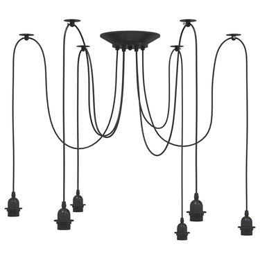 Vidaxl hanglamp met 6 lamphouders e27 metaal zwart