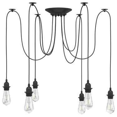 Vidaxl hanglamp met 6 lamphouders e27 metaal zwart