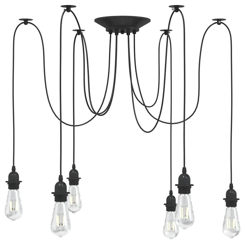 Afbeelding laden in galerijviewer, Vidaxl hanglamp met 6 lamphouders e27 metaal zwart
