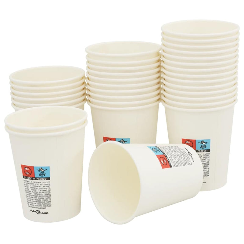 Afbeelding laden in galerijviewer, Vidaxl papieren koffiekopjes 1000 st 8oz 200 ml wit
