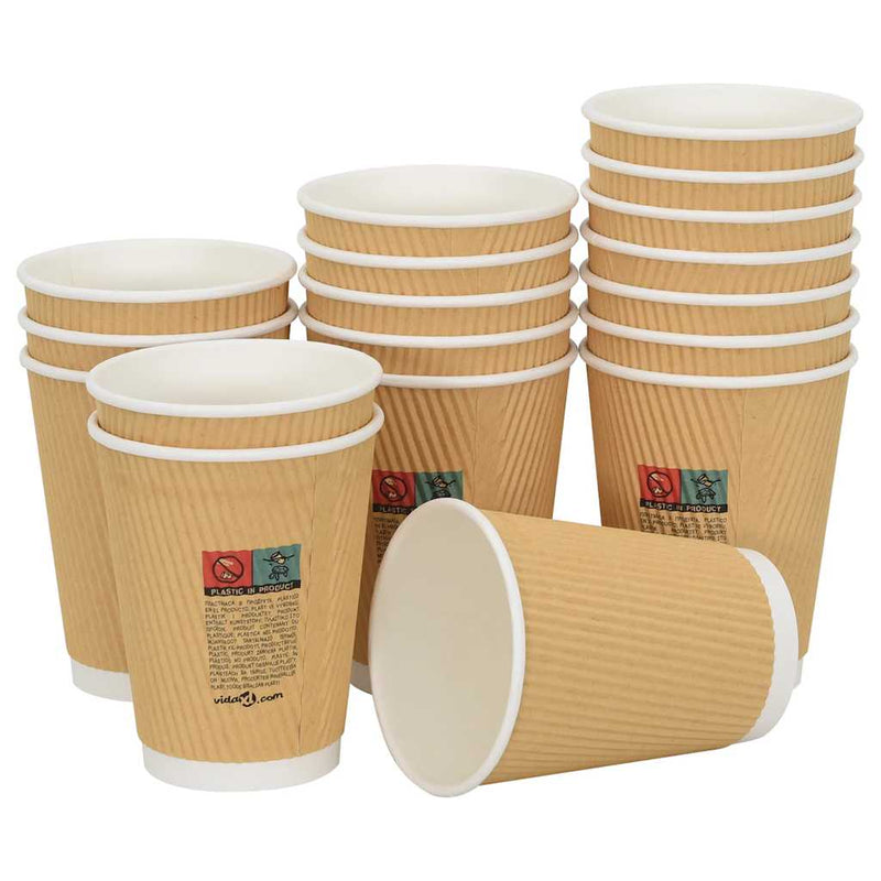 Load image into Gallery viewer, Vidaxl papieren koffiekopjes 500 st 12oz 300 ml bruin
