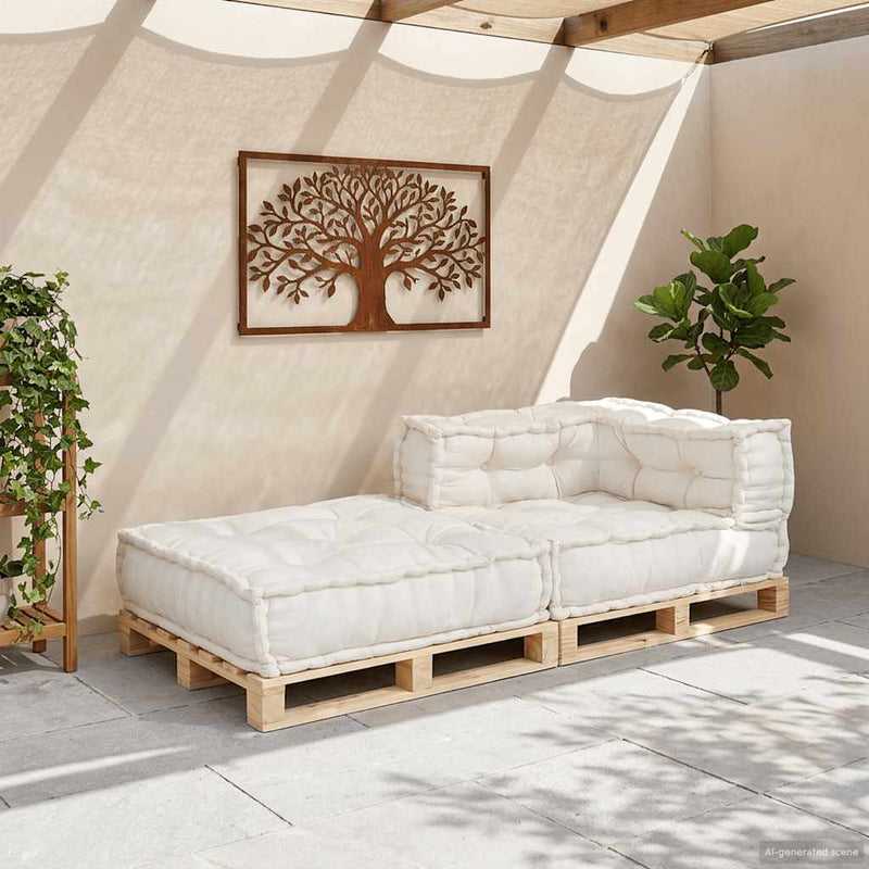 Chargez l'image dans la visionneuse de la galerie, Vidaxl modulaire bankstel 70x70x54 stof crème
