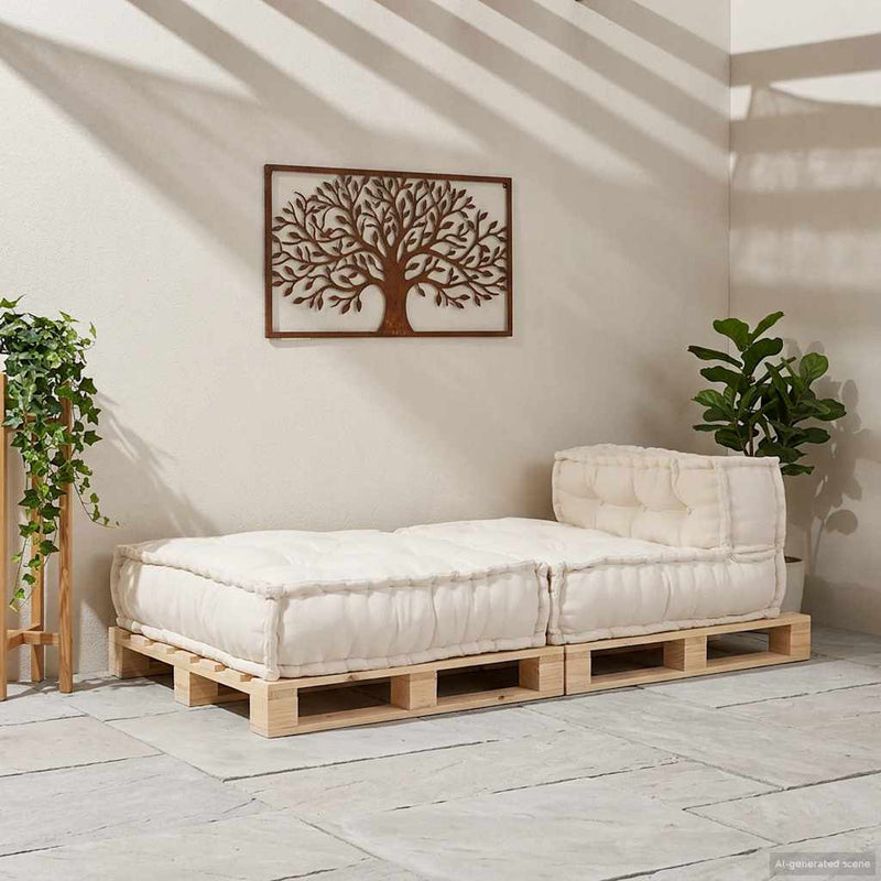 Chargez l'image dans la visionneuse de la galerie, Vidaxl modulaire bankstel 70x70x54 stof crème
