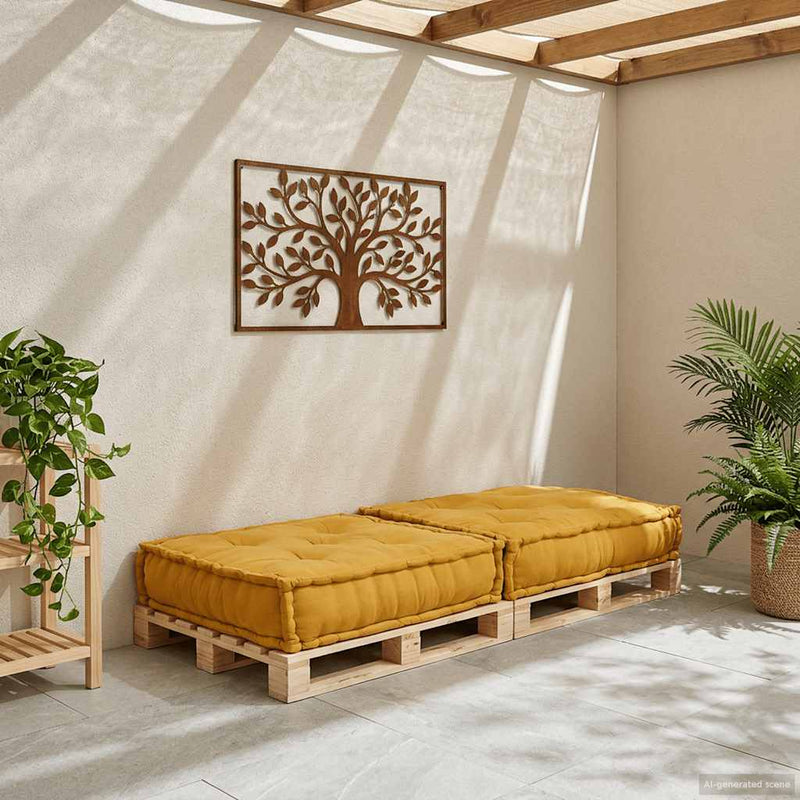 Chargez l'image dans la visionneuse de la galerie, Vidaxl modulaire bankstel 70x70x36 stof geel
