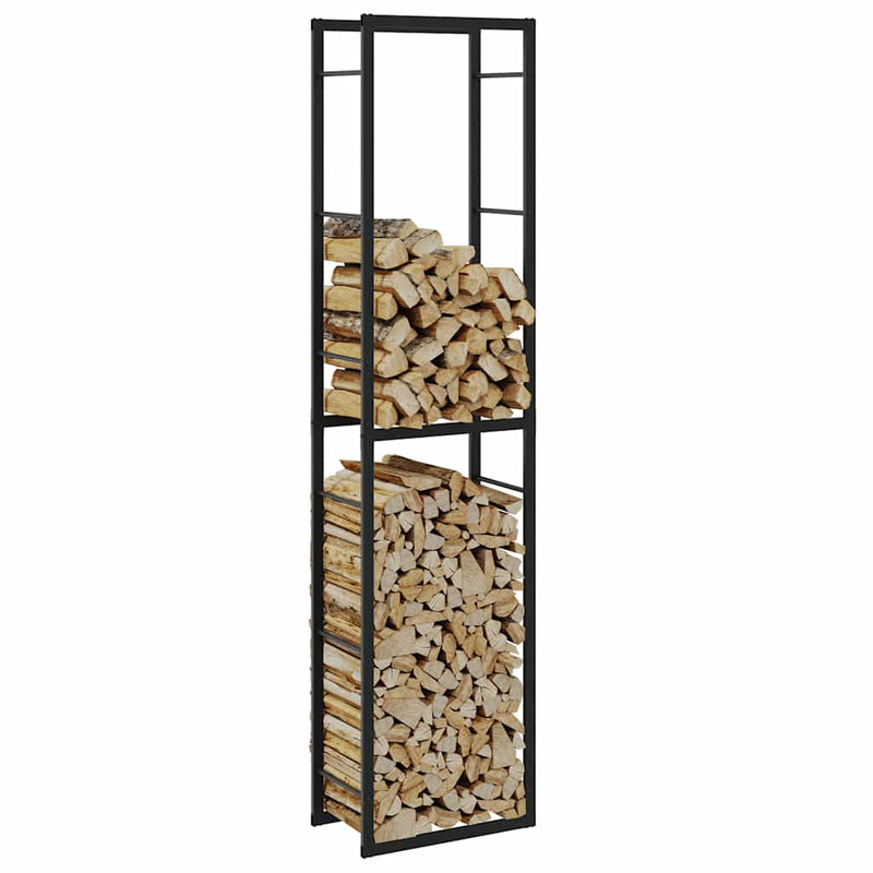Afbeelding laden in galerijviewer, Vidaxl haardhoutrek 50x30x209 cm staal zwart
