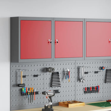 Vidaxl gereedschapskast met plank rood en grijs 50 x 20 x 55 cm