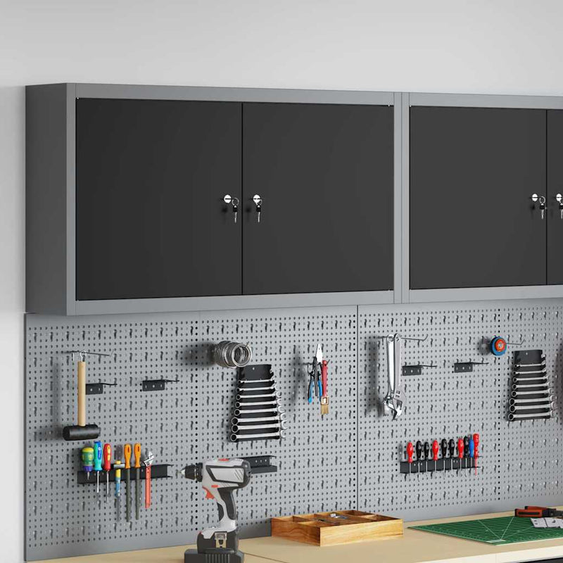 ギャラリービューアに画像をロードする, Vidaxl gereedschapskast met plank zwart en grijs 50 x 20 x 55 cm
