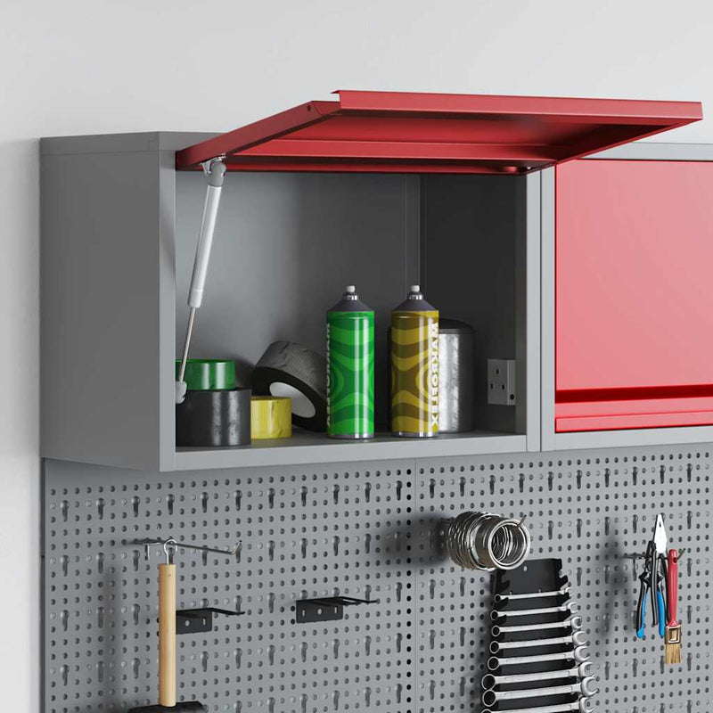 ギャラリービューアに画像をロードする, Vidaxl gereedschapskast met opslag rood en grijs 50 x 25 x 35 cm
