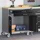 Vidaxl werkbank met lade met wiel zwart en grijs 75 x 45 x 85 cm