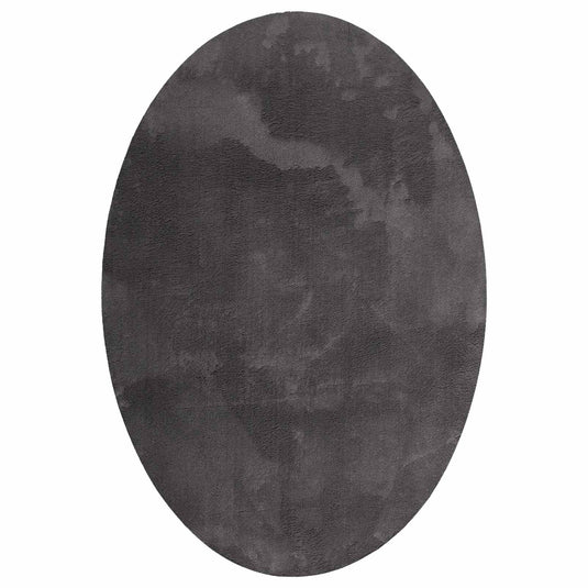 Vidaxl vloerkleden ovaal huarte antraciet 140 x 200 cm 100% polyester