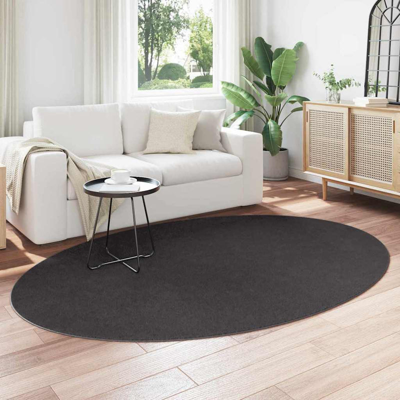 ギャラリービューアに画像をロードする, Vidaxl vloerkleden ovaal huarte antraciet 160 x 230 cm 100% polyester
