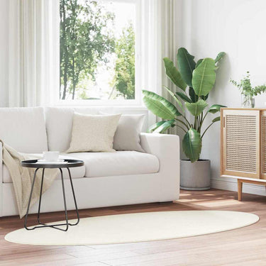 Vidaxl vloerkleden ovaal huarte crème 100 x 200 cm 100% polyester