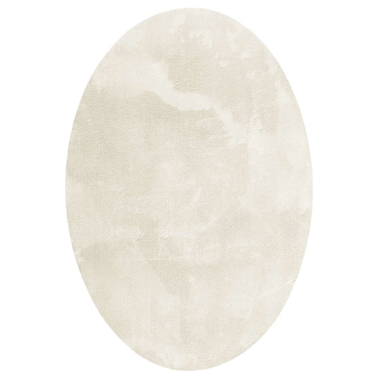 Vidaxl vloerkleden ovaal huarte crème 120 x 170 cm 100% polyester
