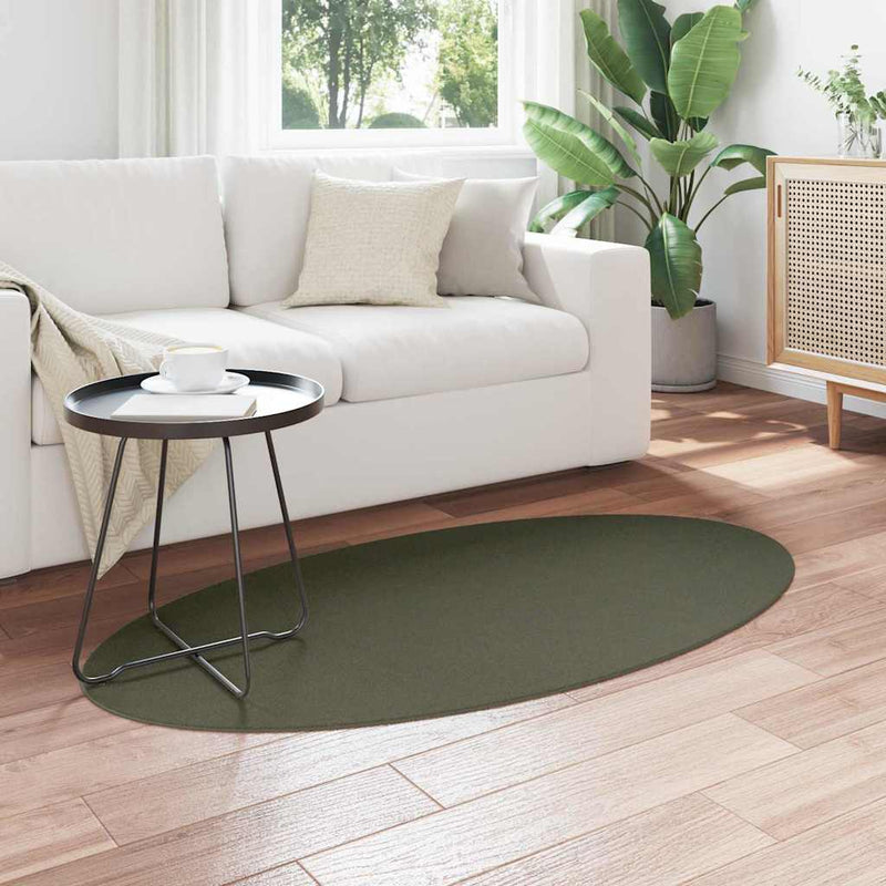 ギャラリービューアに画像をロードする, Vidaxl vloerkleden ovaal huarte bosgroen 80 x 150 cm 100% polyester
