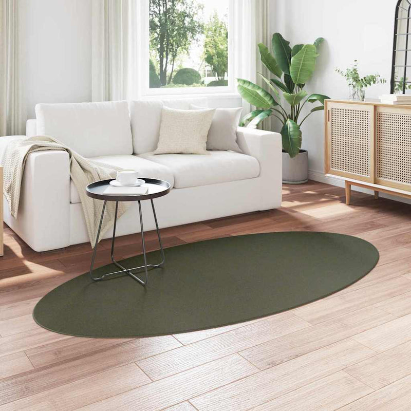 ギャラリービューアに画像をロードする, Vidaxl vloerkleden ovaal huarte bosgroen 100 x 200 cm 100% polyester
