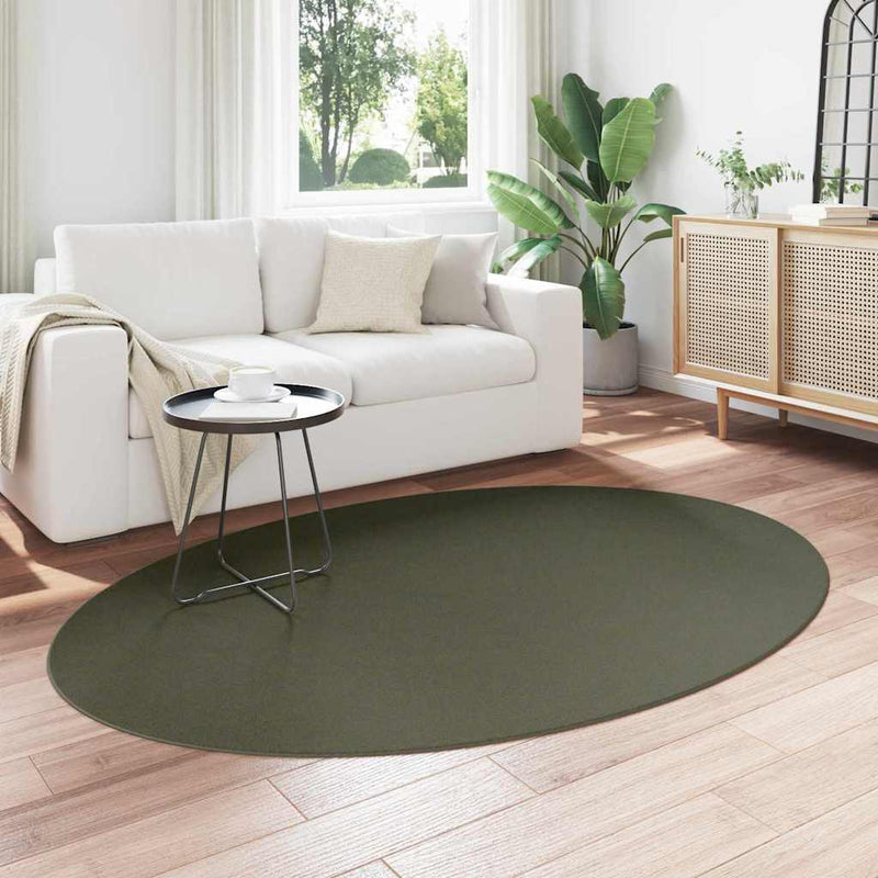 ギャラリービューアに画像をロードする, Vidaxl vloerkleden ovaal huarte bosgroen 140 x 200 cm 100% polyester
