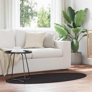 Vidaxl vloerkleden ovaal huarte zwart 80 x 150 cm 100% polyester