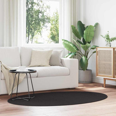 Vidaxl vloerkleden ovaal huarte zwart 100 x 200 cm 100% polyester